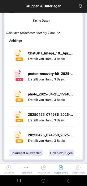Dokumentenübersicht in der App